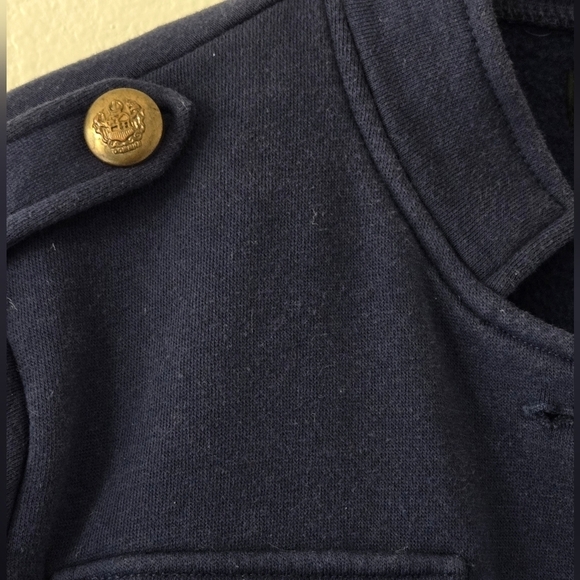 Aqua Military Style Navy Blue Fitted Blazer Jacket Size Medium - Picture 10 of 16